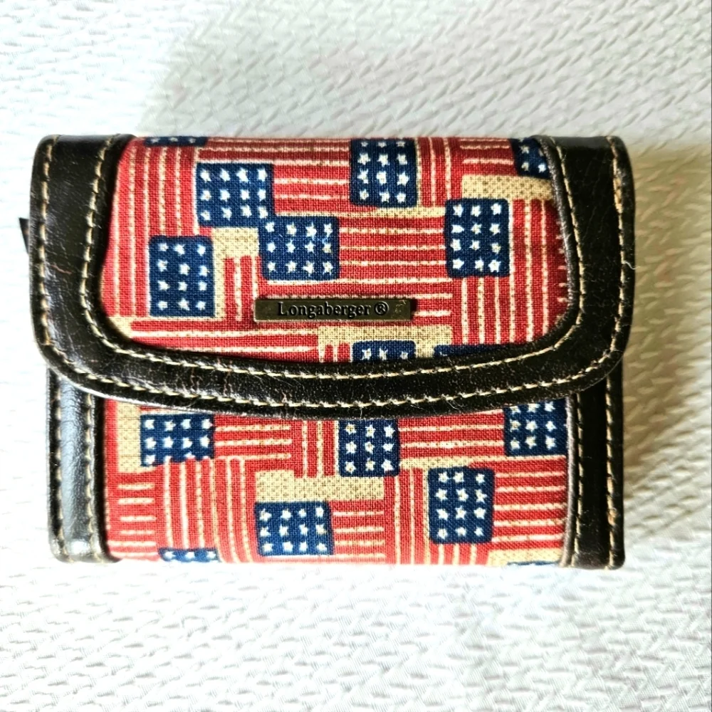 Longaberger flag wallet tri-fold